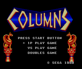 Columns title screen for Sega Master System